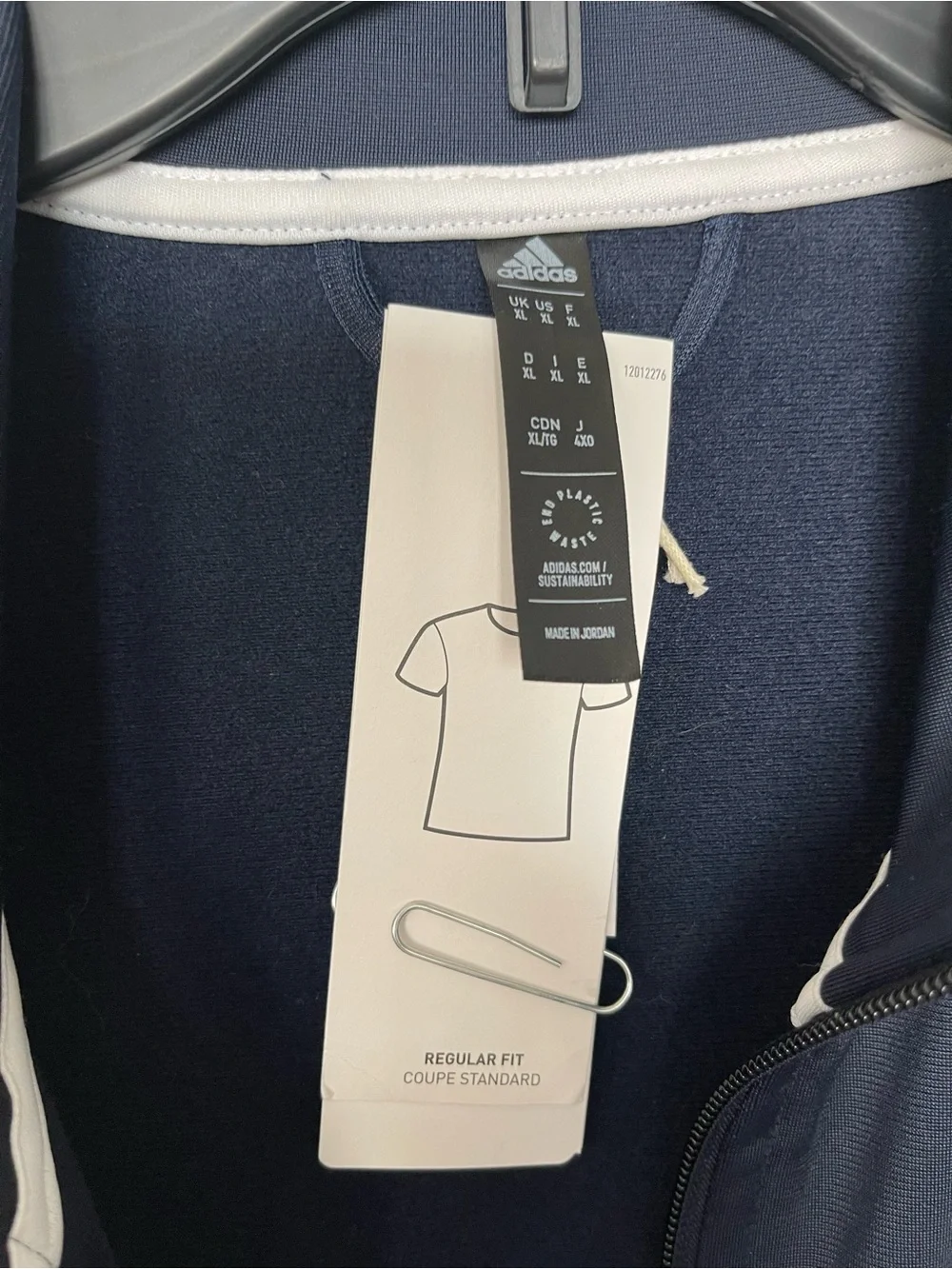 adidas Navy and White Lightweight Track Jacket